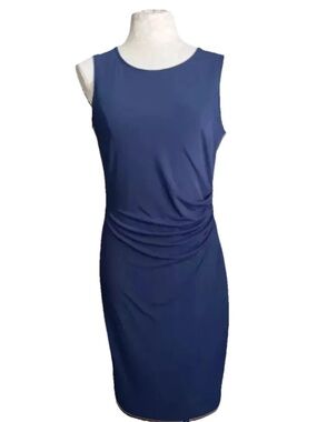Brooks Brothers Sleeveless Navy Midi Sheath Dress